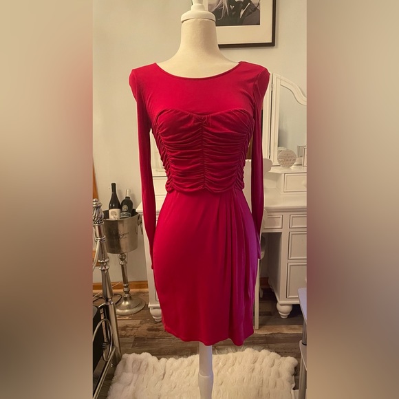 BCBG Dresses & Skirts - BCBG romantic red dress! Gorgeous color & draping